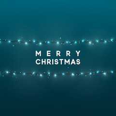 Christmas glowing lights, Xmas background with bright realistic garlands. Holiday greeting cards design.