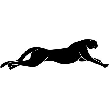 Vector image of a jumping leopard silhouette