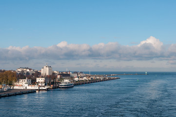 Fototapeta na wymiar Port of Rostock in Germany