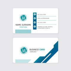 Business card template design blue tone.