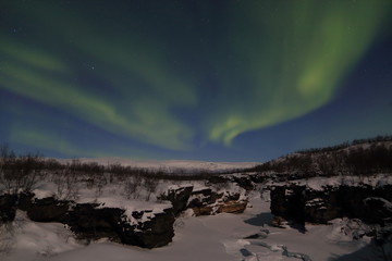 Fototapeta na wymiar Aurora in Abisko, Sweden