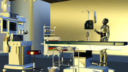 Roboter als Hilfskraft in einem Operationssaal der Zukunft
