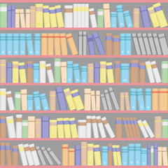 Background from bookshelves with books.