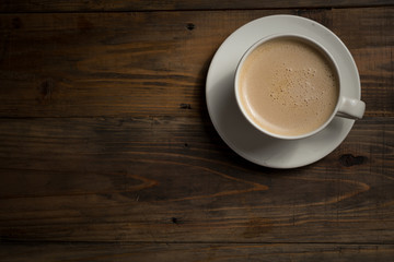 coffee latte on wood