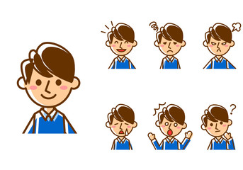 父親　表情　上半身　セット