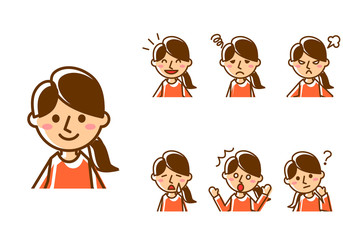 母親　表情　上半身　セット