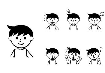 男の子　表情　上半身　セット
