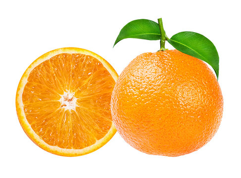 Ripe orange isolated on white background