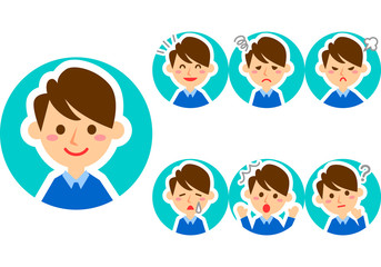 父親　表情　上半身　セット