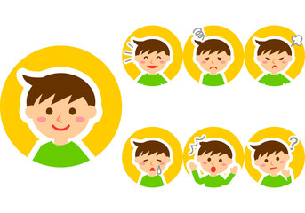 男の子　表情　上半身　セット