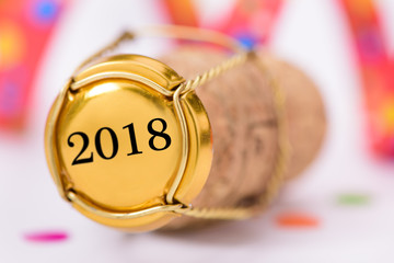 Champagnerkorken mit Jahreszahl 2018