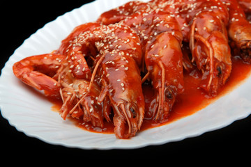 Chinese shrimps in spicy sauce 