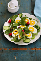 Fresh salad with eggs