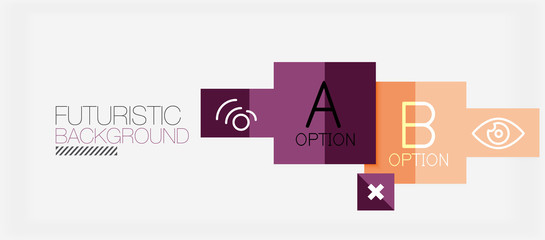 Square shapes banner design, geometric abstract background