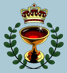 The Holy Grail with the Golden Crown