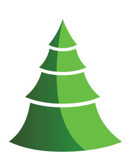 Christmas Tree on white background. Vector illustration