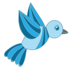 Blue bird isolated on the white background
