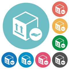 Package insurance flat round icons