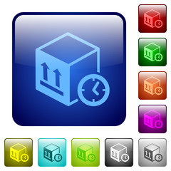 Package shipping time color square buttons