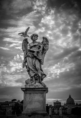 Sculpture of angel with Veronica’s Veil, Sant’Angelo bridge, Rome