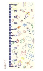 Measure growth, measure children's drawings, height(in proportion 1:4)