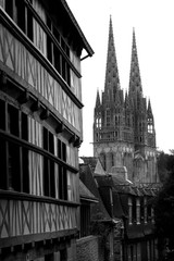 Cathédrale Saint-Corentin à Quimper, Pays de Cornouaille (Bretagne, Finistère)