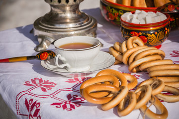 samovar, bagels, Russia