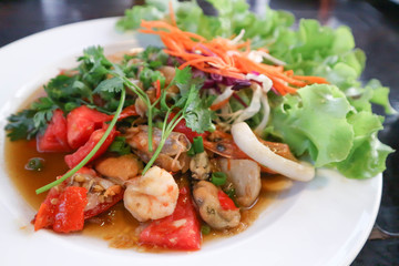 seafood salad or thai spicy salad