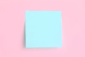 blue post it on pink background