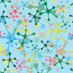 multicolored blots on a blue background