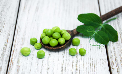 green peas on a table