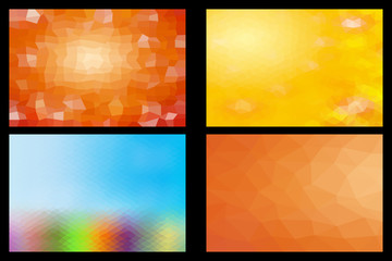  Background with triangle color pattern, Abstract mosaic background, Polygonal background - set
