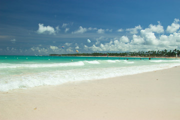 Beach in Punta Cana, Dominican Republic. Bright colors of the