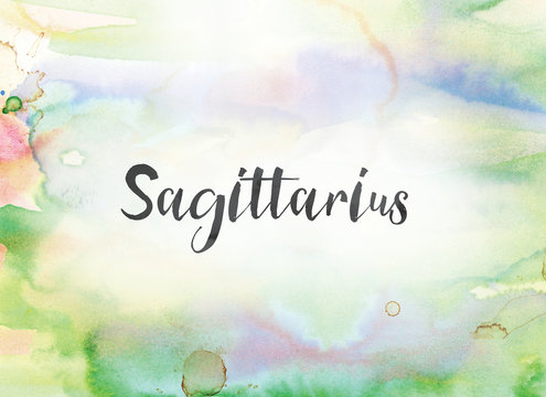 Sagittarius Concept Watercolor and Ink Painting