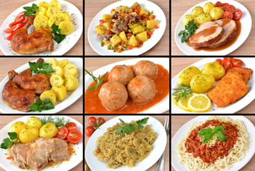 Fototapety  zestaw różnych obiadów