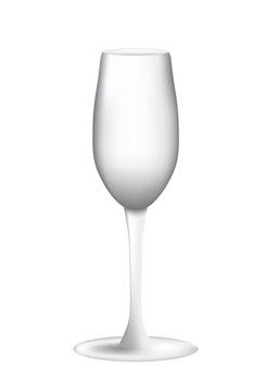 empty wine glass on white background, vector