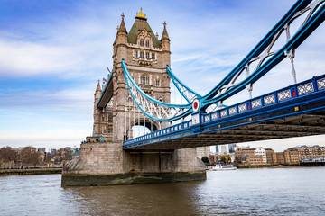 Fototapeta na wymiar Tower Bridge, Skewed Angle, London, United Kingdom 