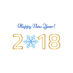 Merry Christmas, Happy New Year greeting card on white background.