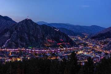 Night skyline of an historical Anatolian town