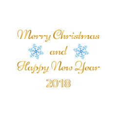 Naklejka na ściany i meble Merry Christmas, Happy New Year greeting card on white background.