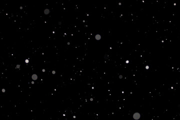 Set Snow abstract bokeh. Snow, falling winter christmas holiday. Blur. Stars texture. Black isolate background.