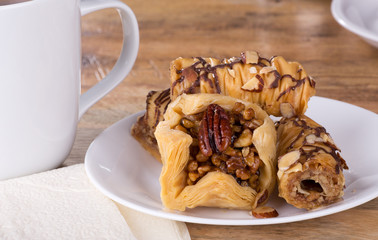 Baklava Sweet Pastries on a Plate