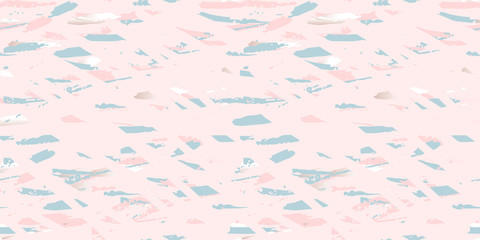 Trendy abstract pattern in terazzo style. Brush confetti background. Pastel colors with gold. Wedding, fabric, wallpaper, party invitation, wrapping, birthday, anniversary etc Vector