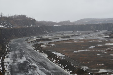 A quarry in deadof winter