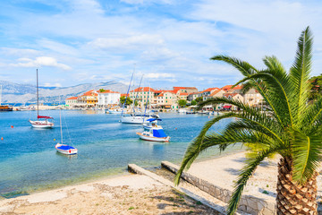 Obraz premium View of beautiful beach in Postira port, Brac island, Croatia