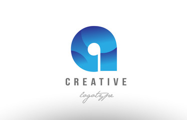 a blue gradient alphabet letter logo icon design