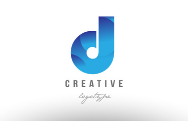 d blue gradient alphabet letter logo icon design