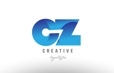 blue gradient cz c z alphabet letter logo combination icon design - obrazy, fototapety, plakaty