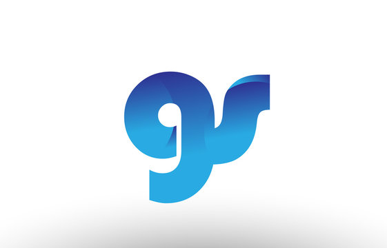 Blue Gradient Gs G S Alphabet Letter Logo Combination Icon Design