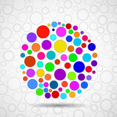 Abstract ball of colorful circles. Vector illustration. Eps 10